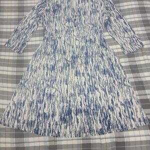 Robert Louis Blue and White Patterned Dress